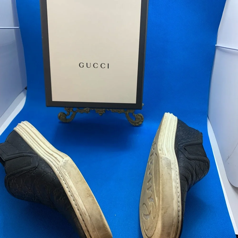 $620~GUCCI~Leather GUCCISSIMA Slip-On Sneakers~36.5 or‎ 6.5